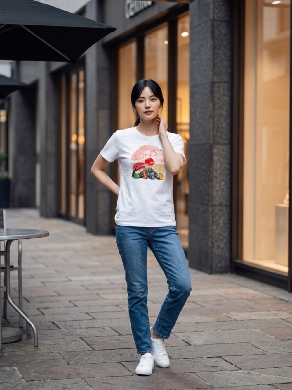 Gildan Softstyle White T-Shirt Women Size Large Lightweight